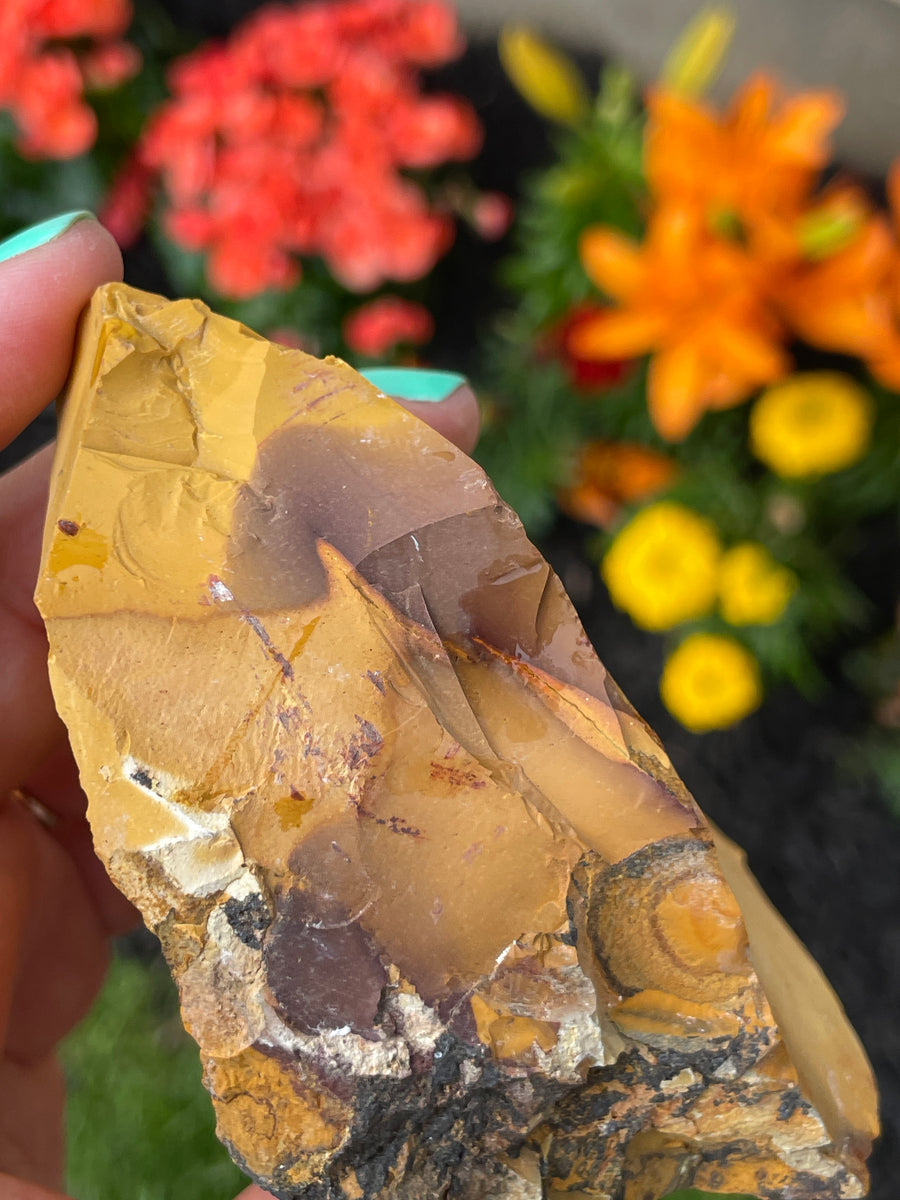 Raw mookaite chunk mostly yellow