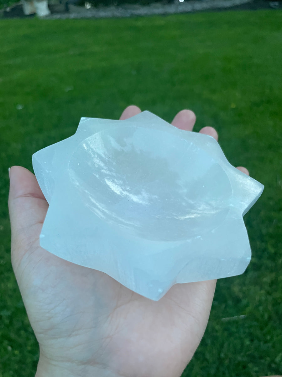 Selenite star dish bowl