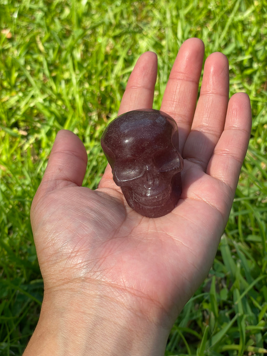 Strawberry Quartz Crystal skull