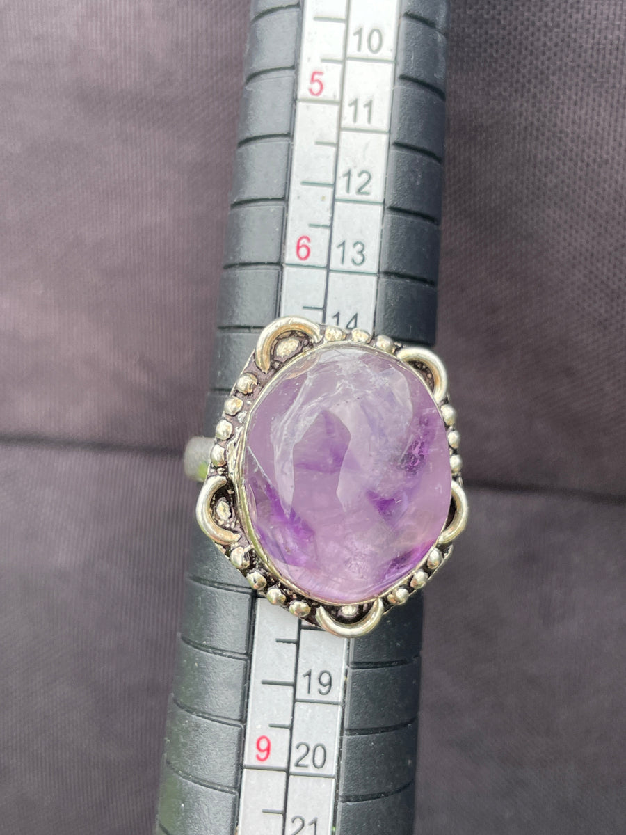 Purple fluorite ring size 7