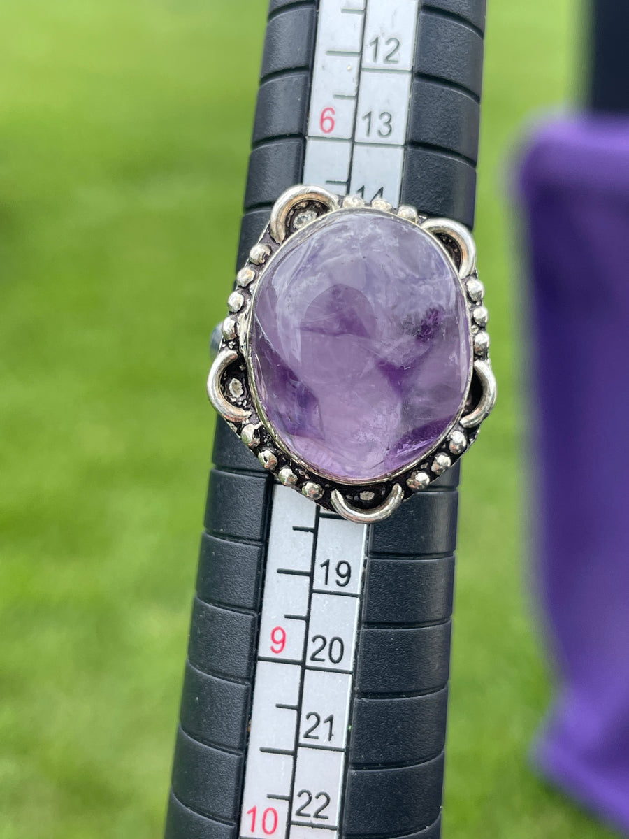 Purple fluorite ring size 7