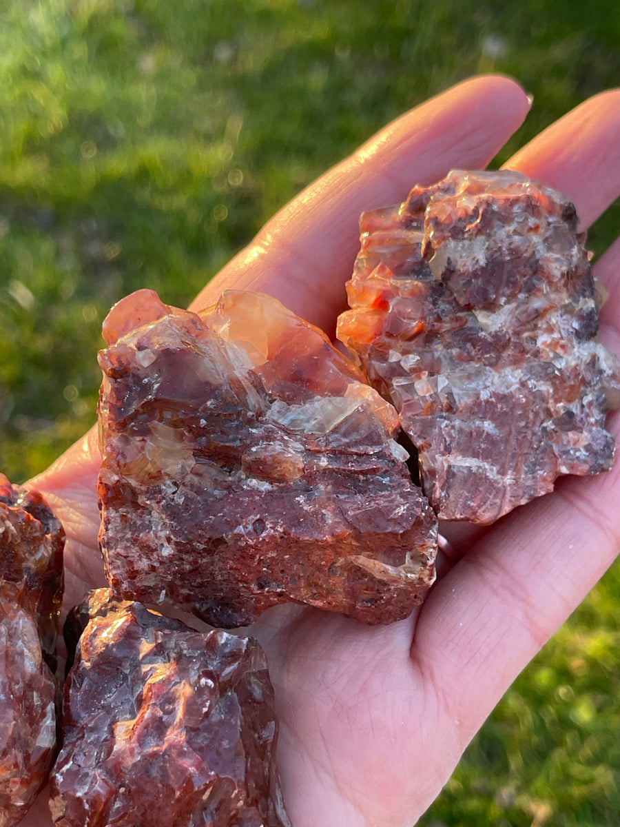 Red Calcite raw