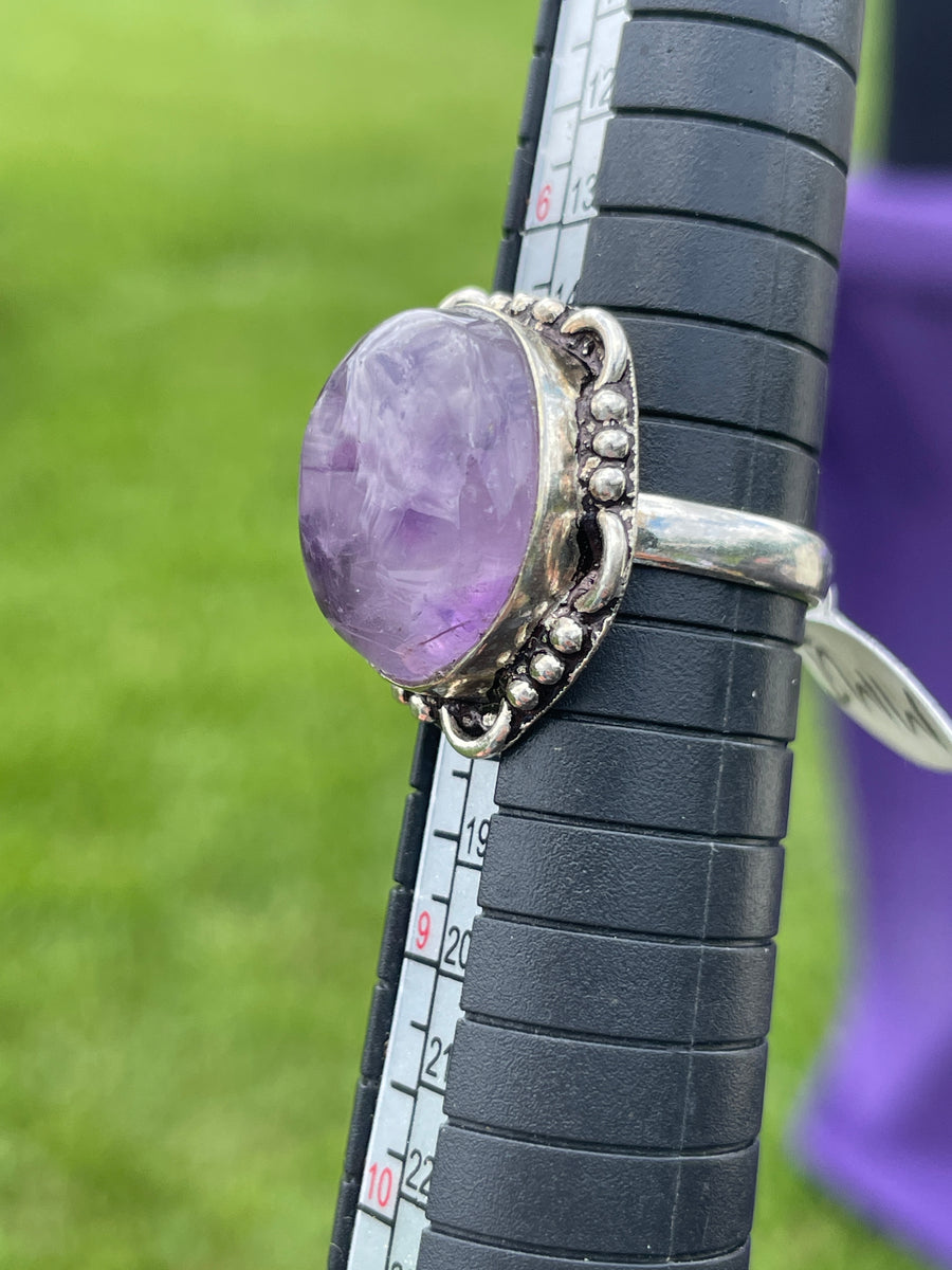 Purple fluorite ring size 7