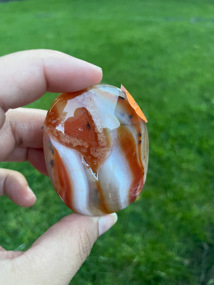 High quality Carnelian Palm stone