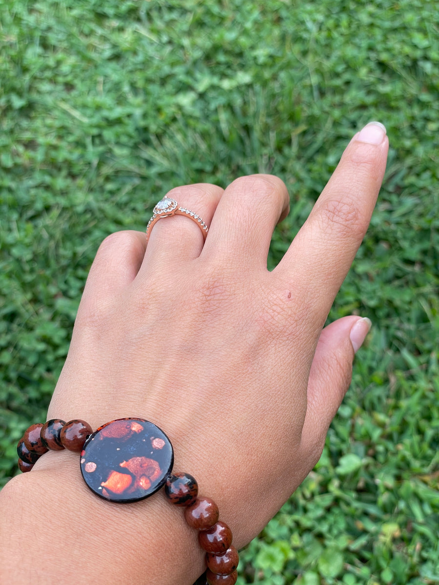 Mahogany Obsidian bracelet handmade