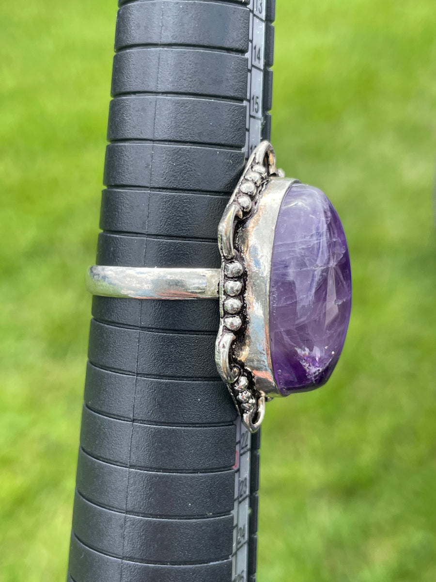 Purple fluorite ring size 8