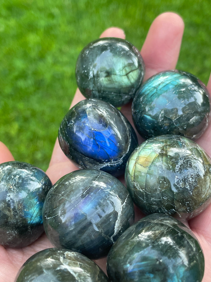 Labradorite cabochon worry stone