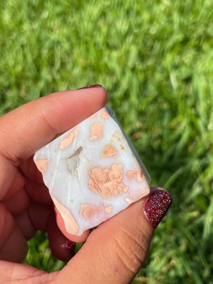 Pink petal Flower Agate free form