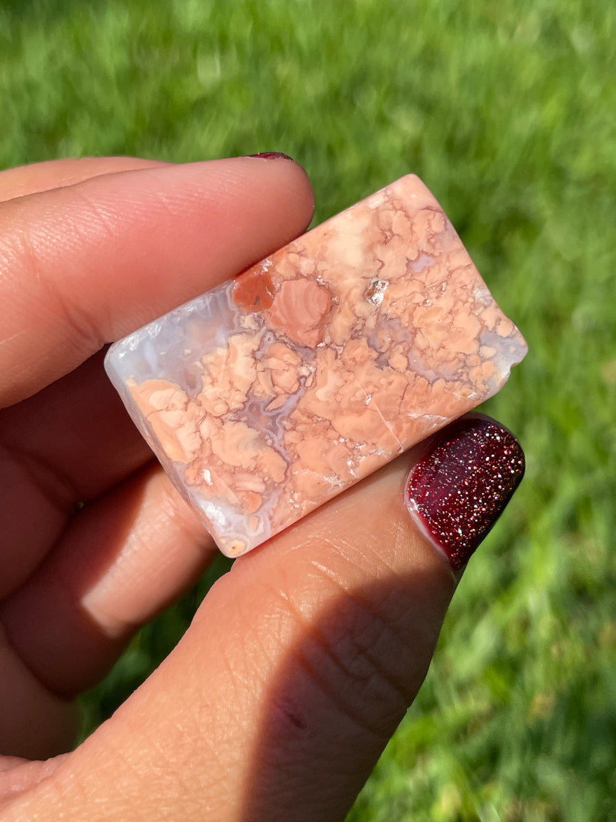 Pink petal Flower Agate free form