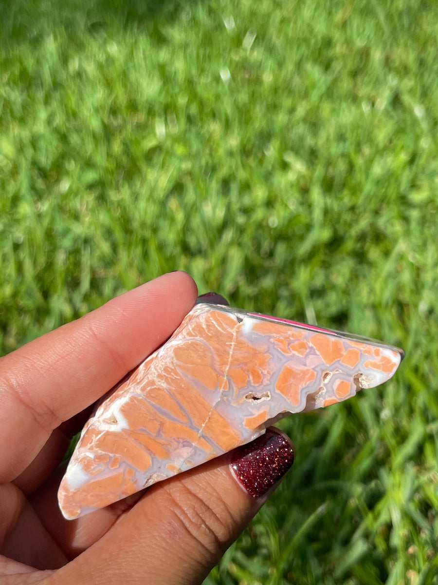 Pink petal Flower Agate free form