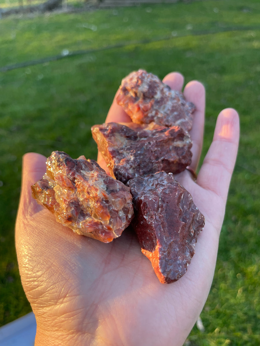 Red Calcite raw