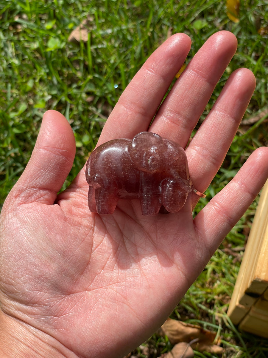 Crystal elephant carvings