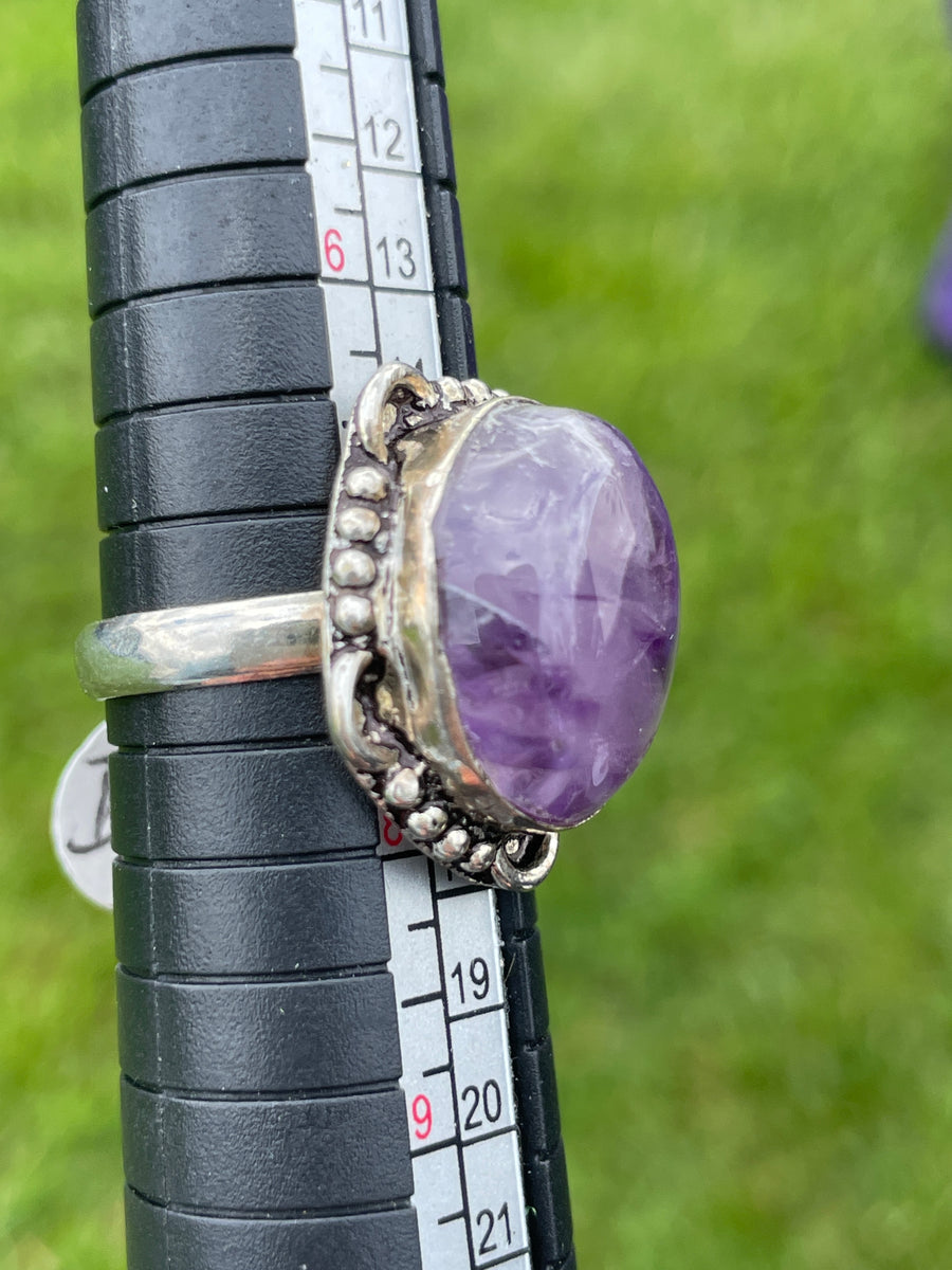 Purple fluorite ring size 7