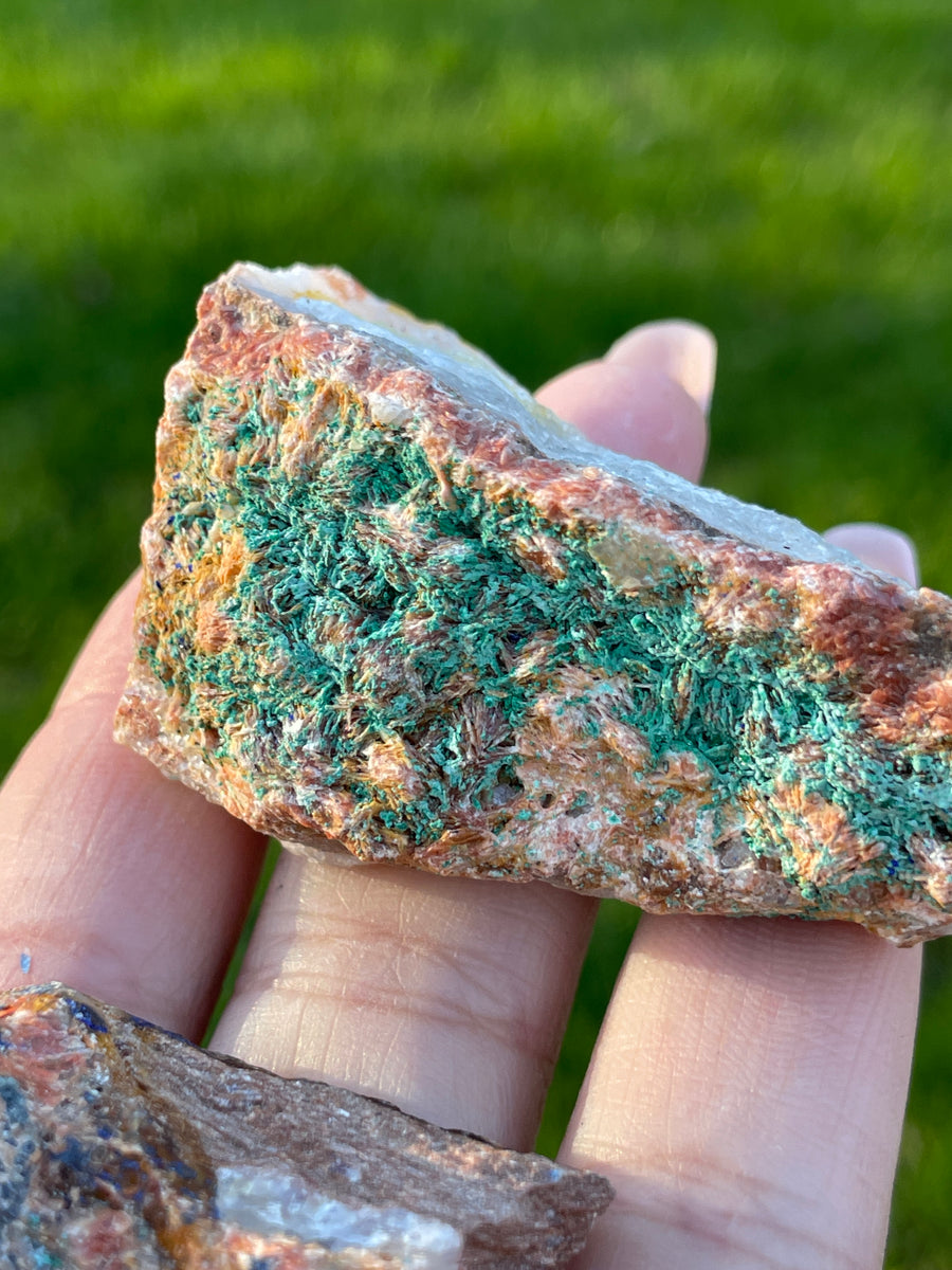 Azurite and malachite specimen