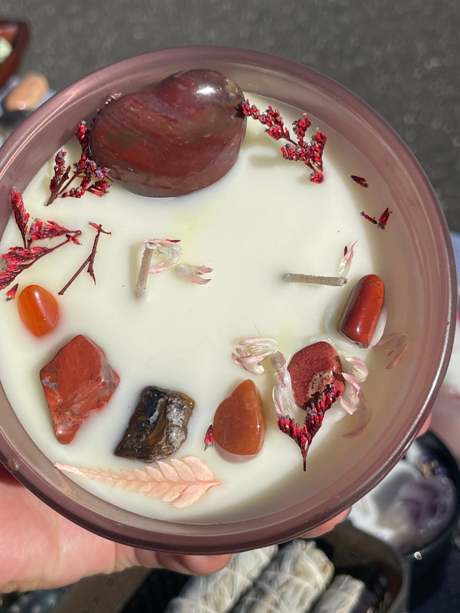 Ginger scented confidence and self growth crystal candle
