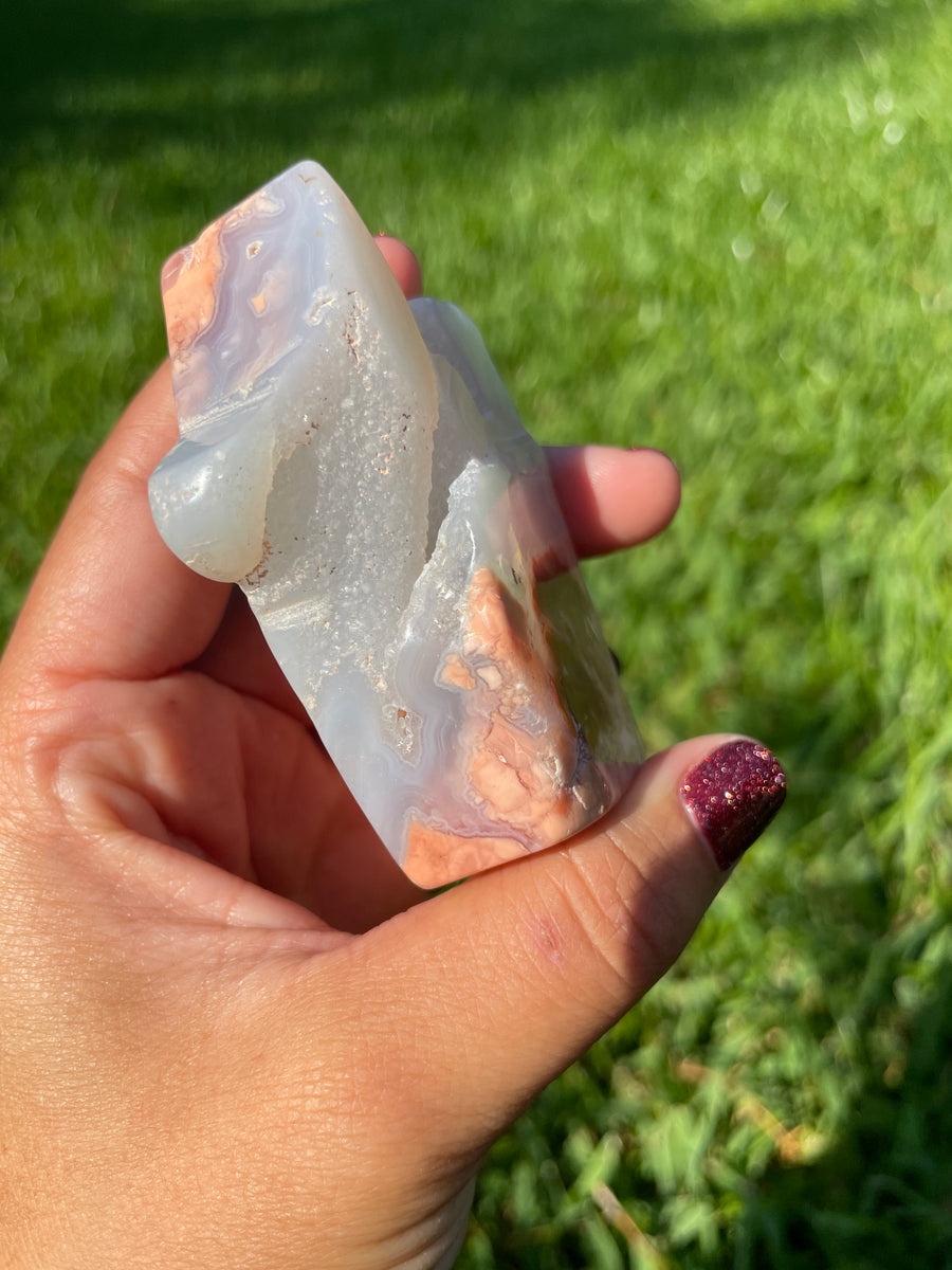 Pink petal Flower Agate free form