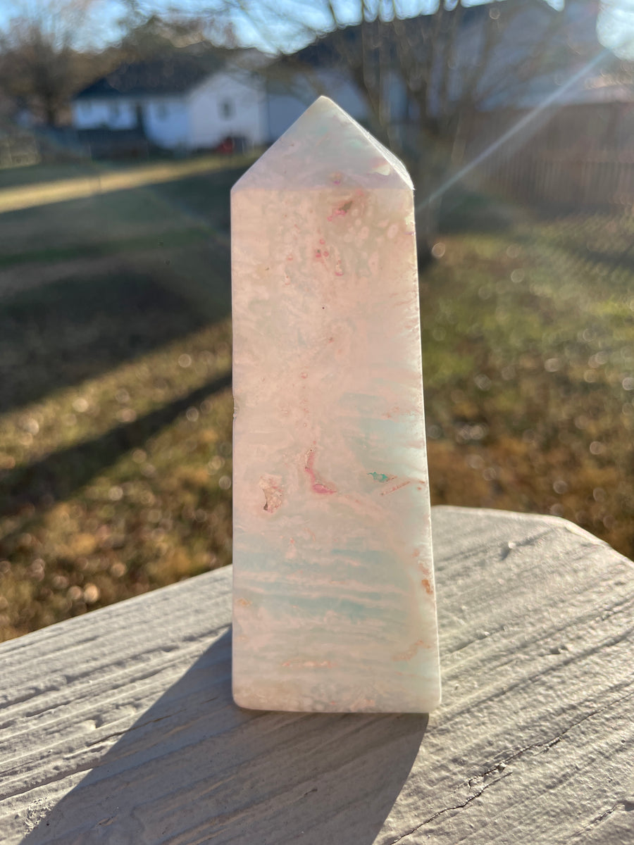 Caribbean calcite tower 4.7” tall