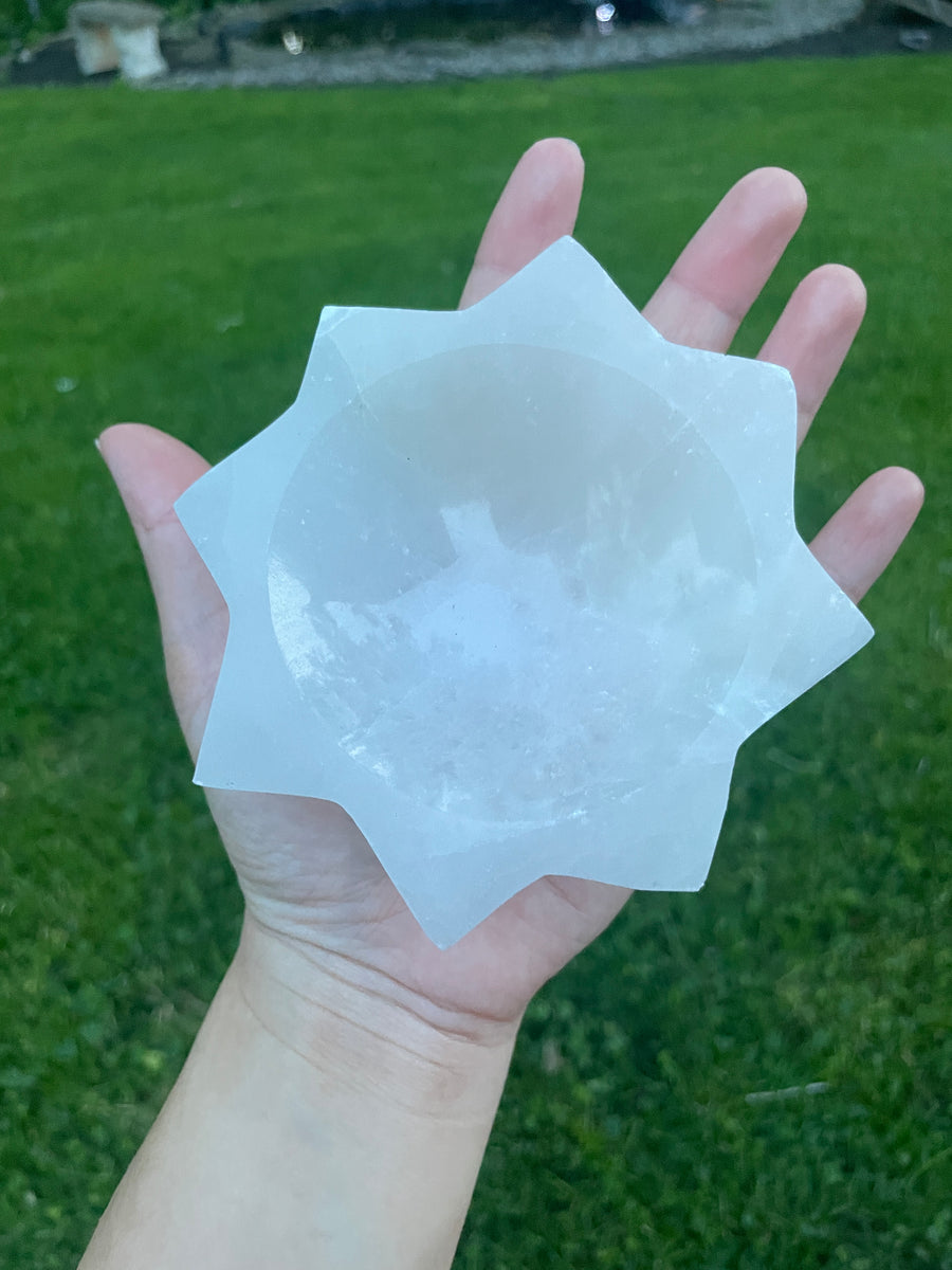 Selenite star dish bowl