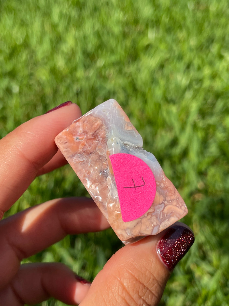 Pink petal Flower Agate free form