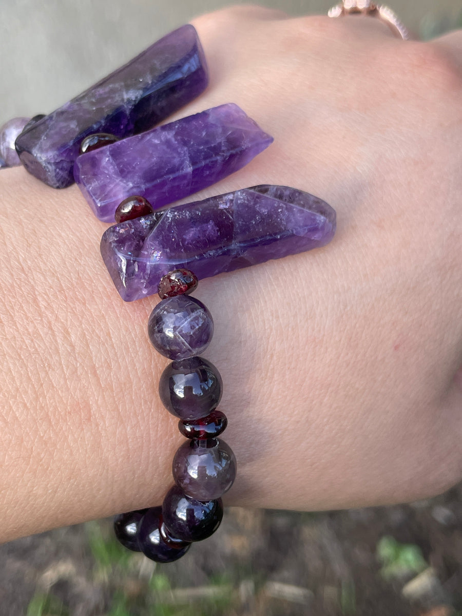Amethyst and Garnet bracelet