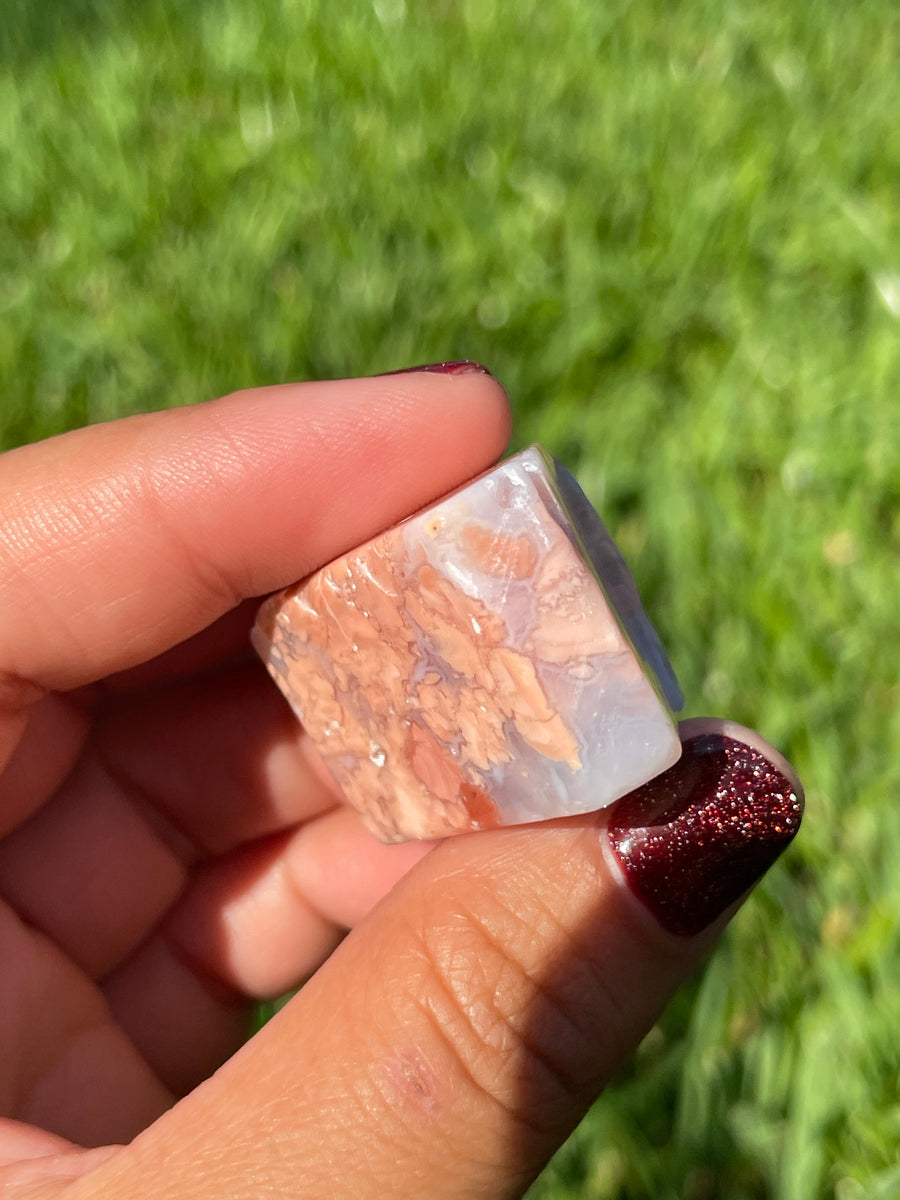 Pink petal Flower Agate free form