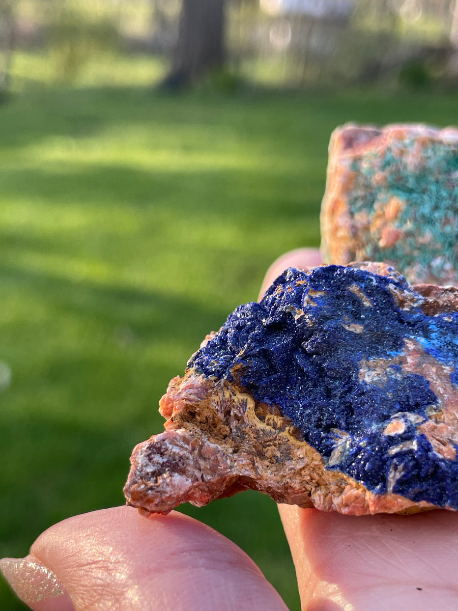 Azurite and malachite specimen