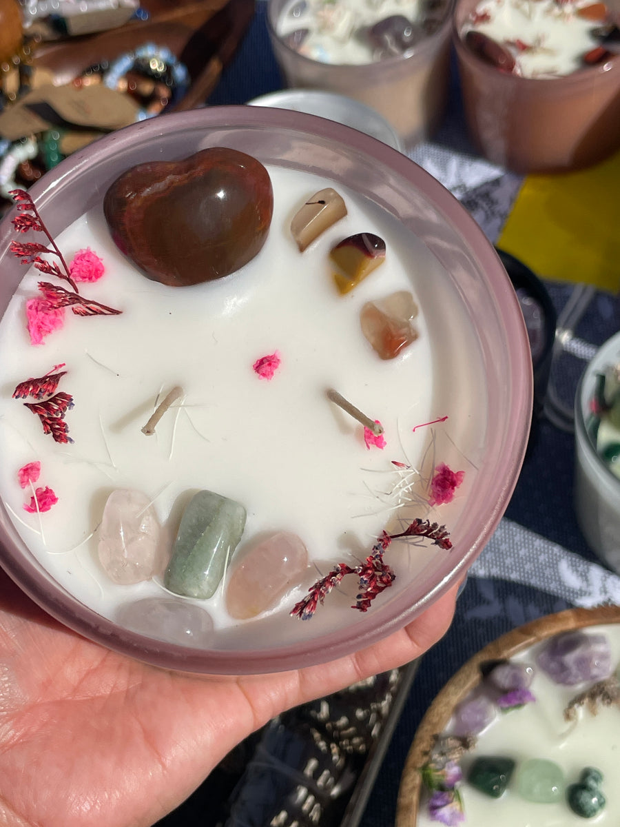 Ginger scented self love crystal candle