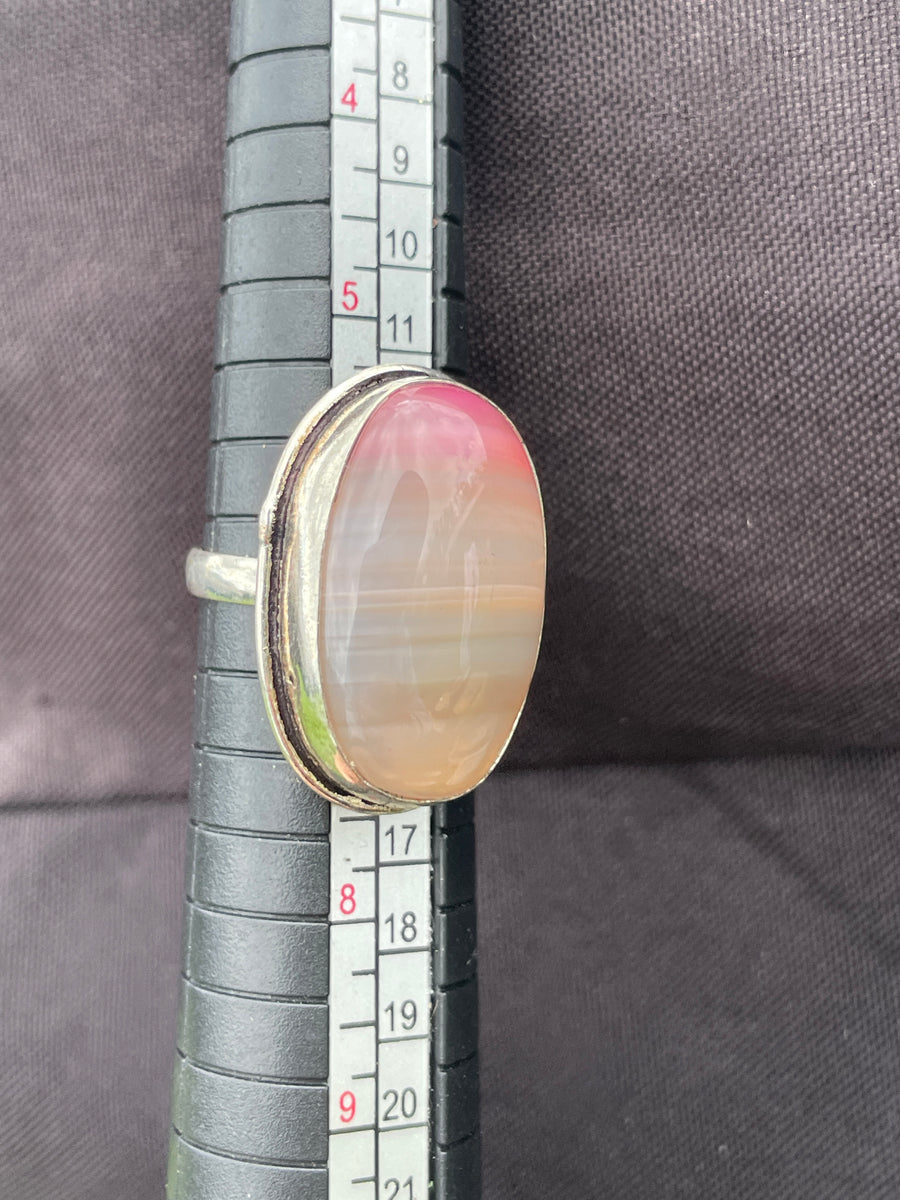 Pink Agate ring size 6