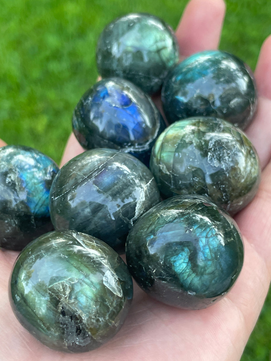 Labradorite cabochon worry stone