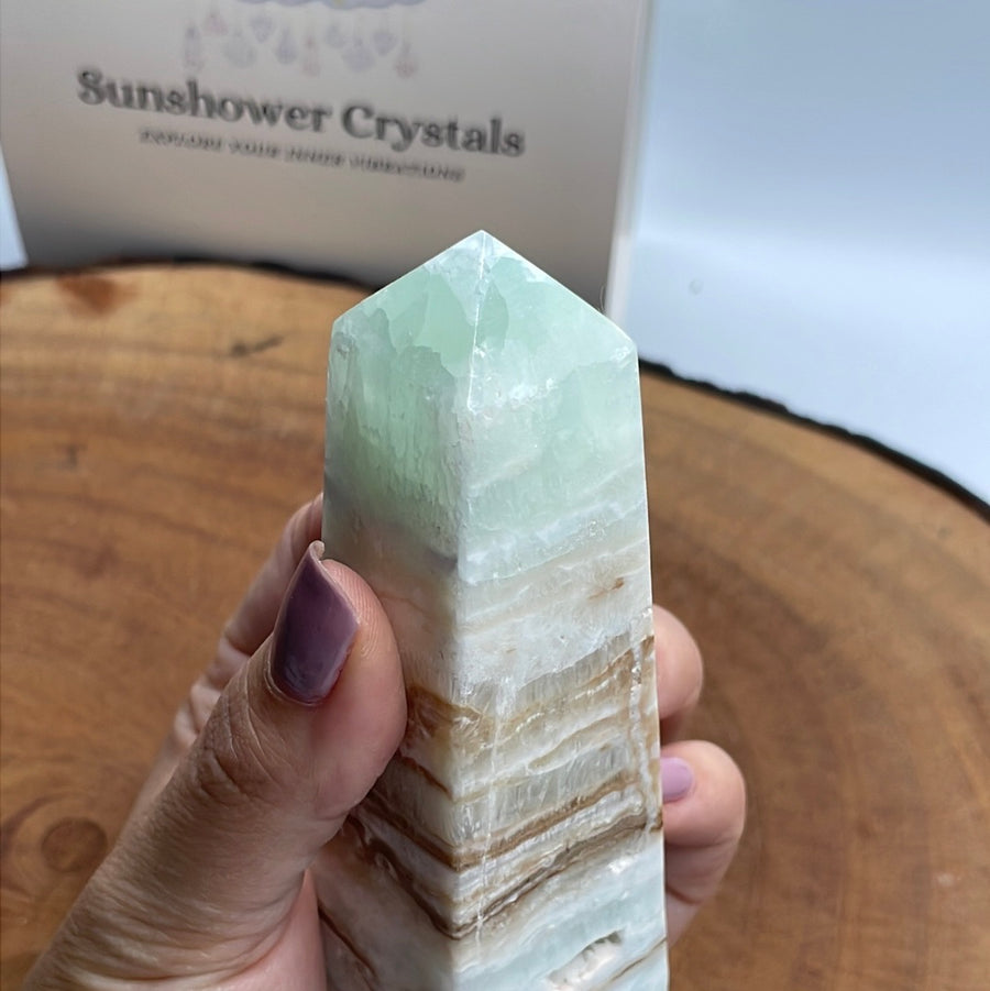 Caribbean calcite tower 4.4” tall