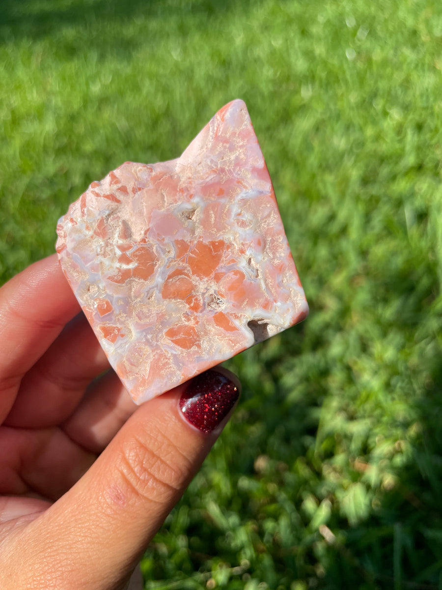 Pink petal Flower Agate free form