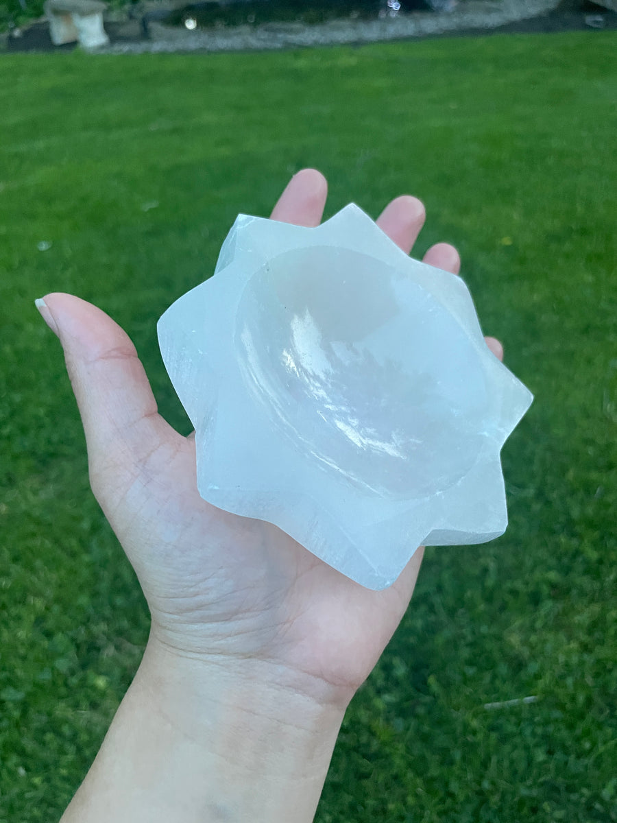 Selenite star dish bowl