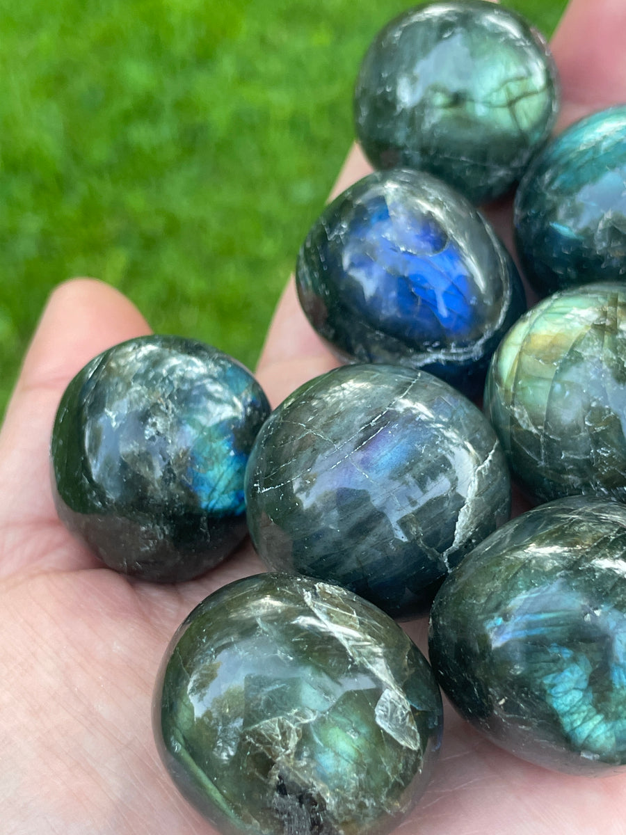 Labradorite cabochon worry stone