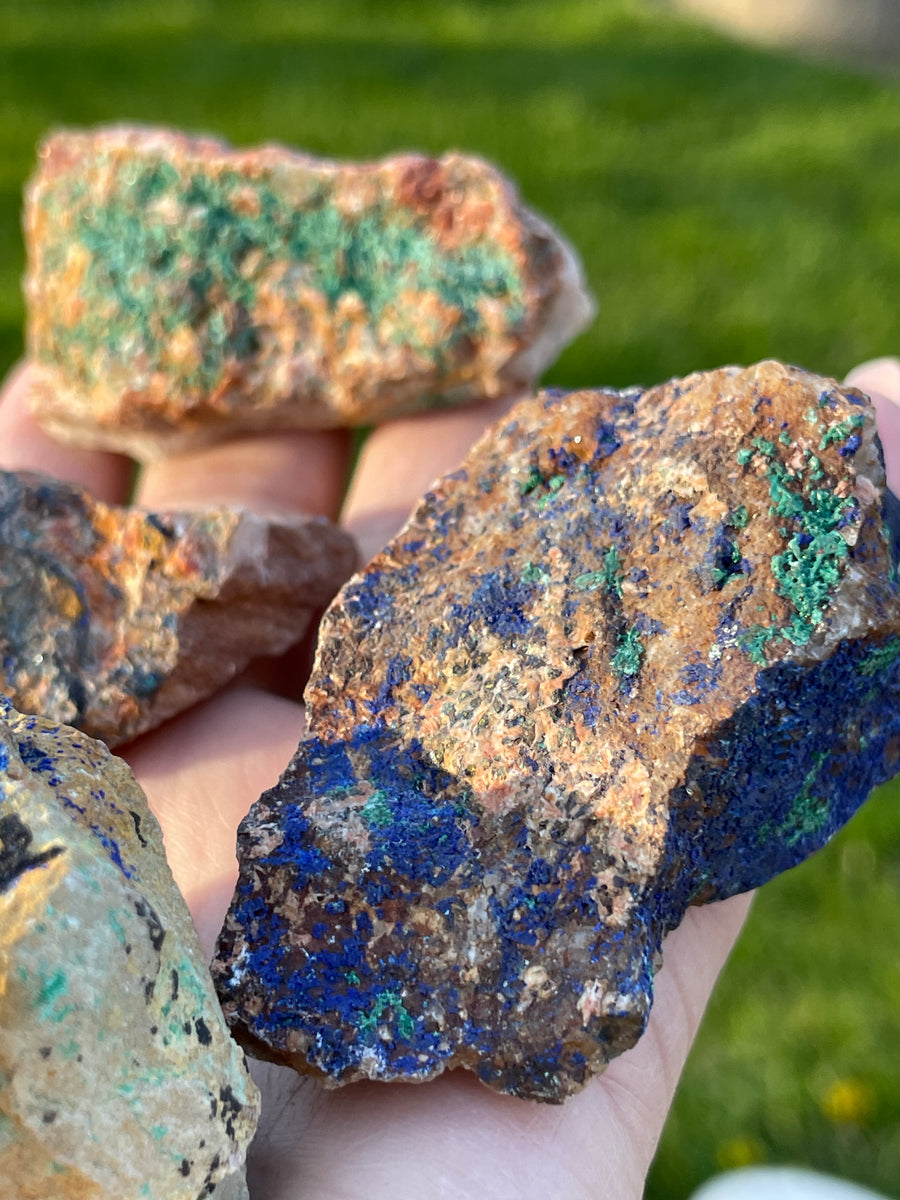 Azurite and malachite specimen