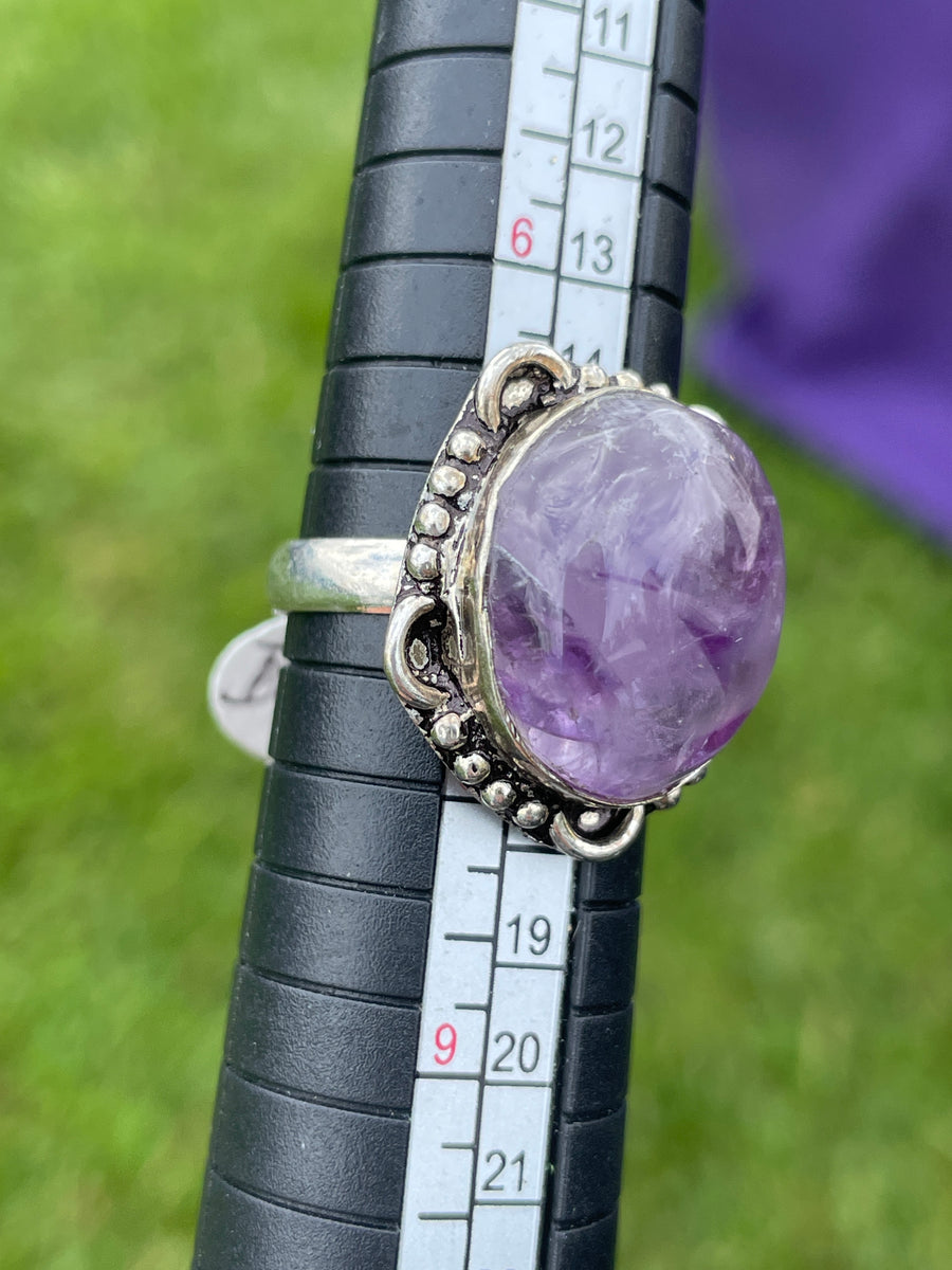 Purple fluorite ring size 7