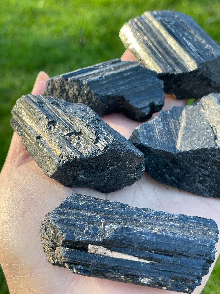 Black tourmaline raw chunk