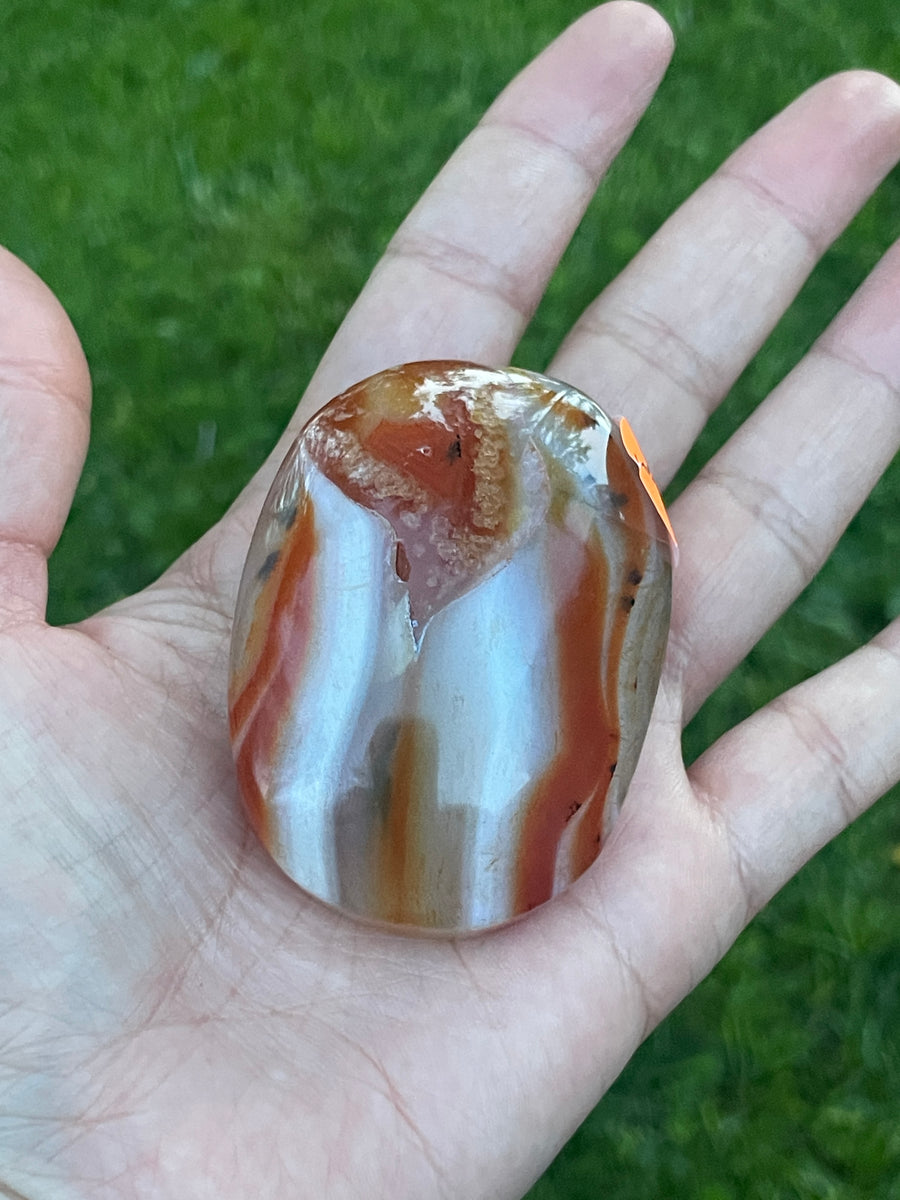 High quality Carnelian Palm stone