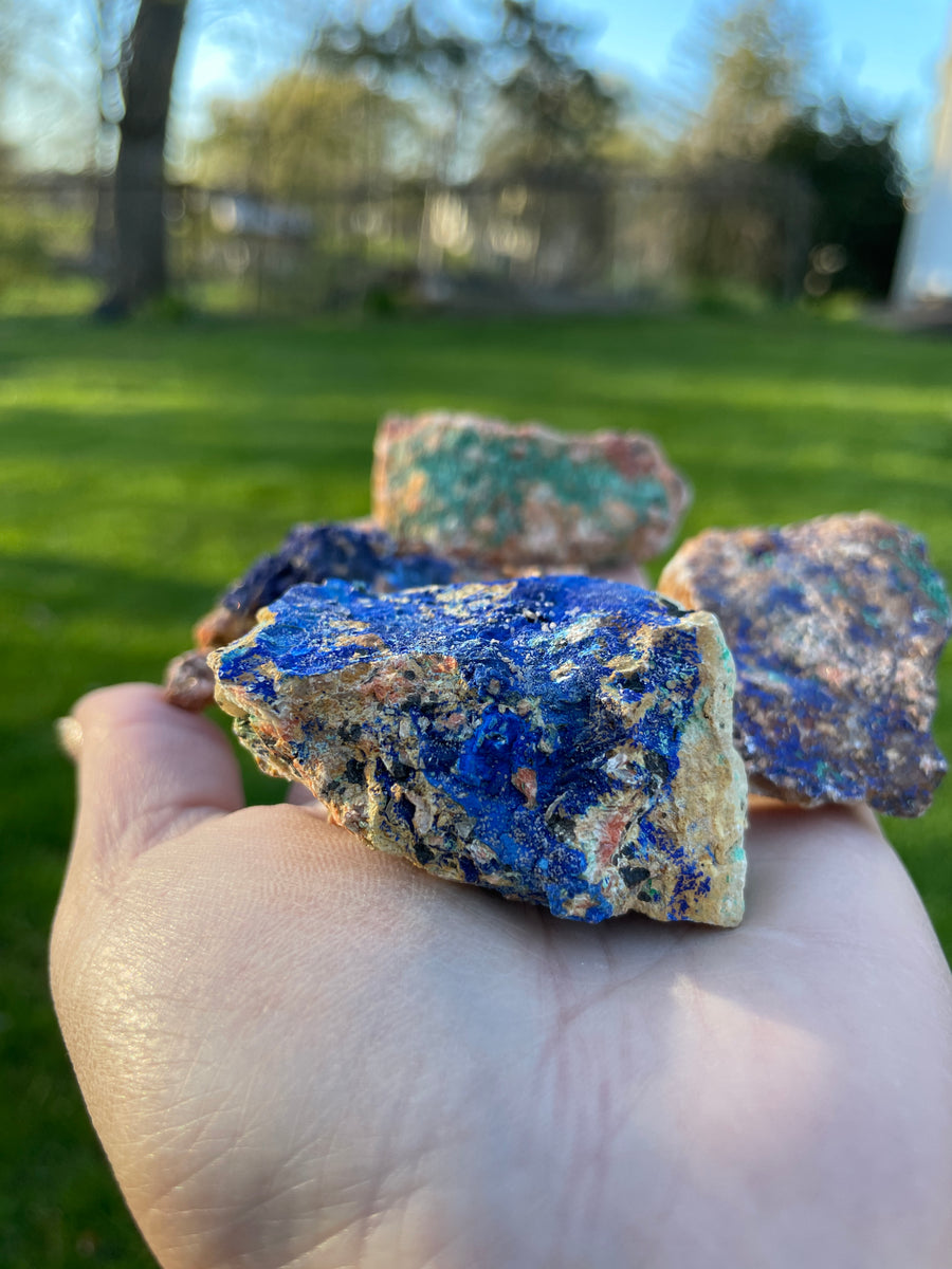 Azurite and malachite specimen