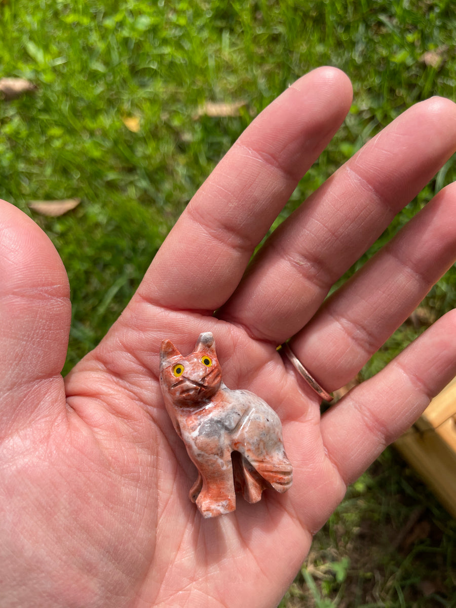 Cat carving soapstone