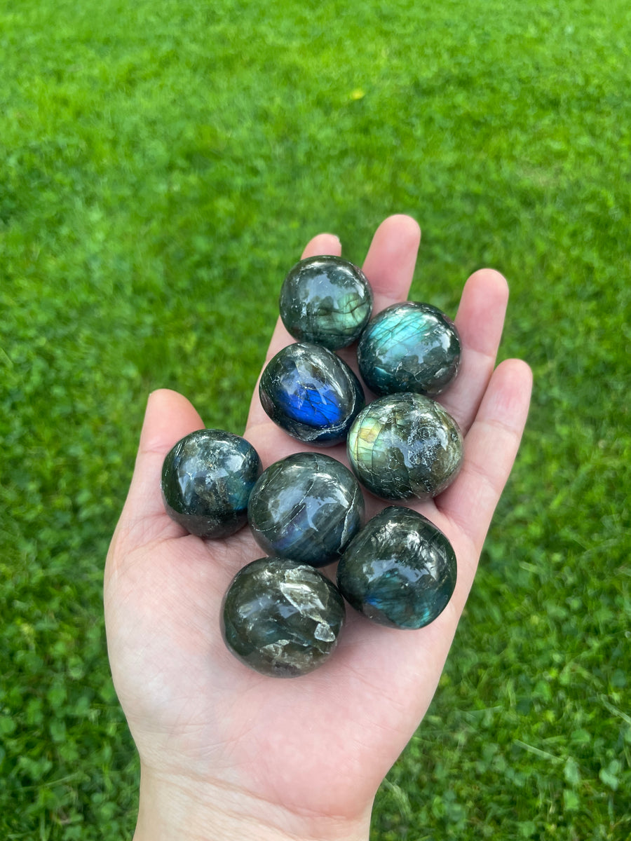 Labradorite cabochon worry stone