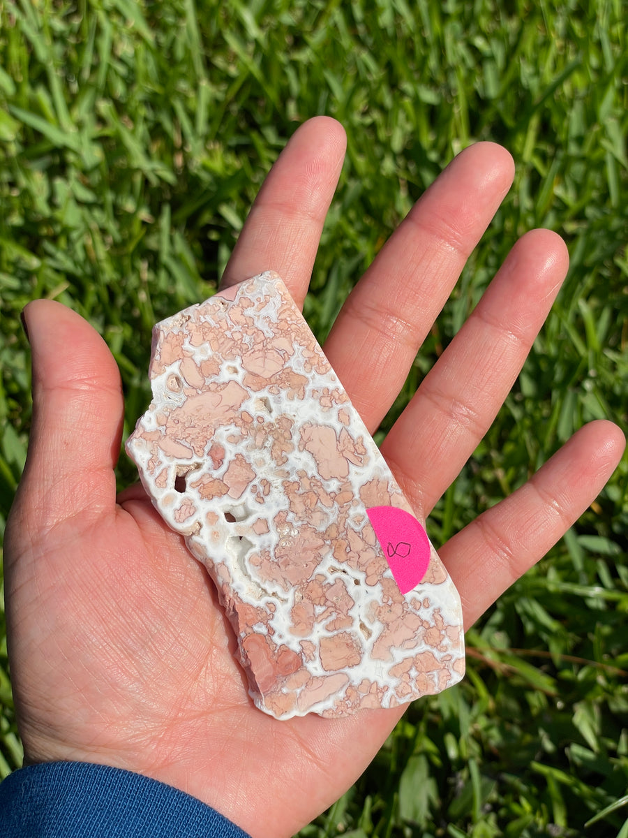 Pink petal Flower Agate free form