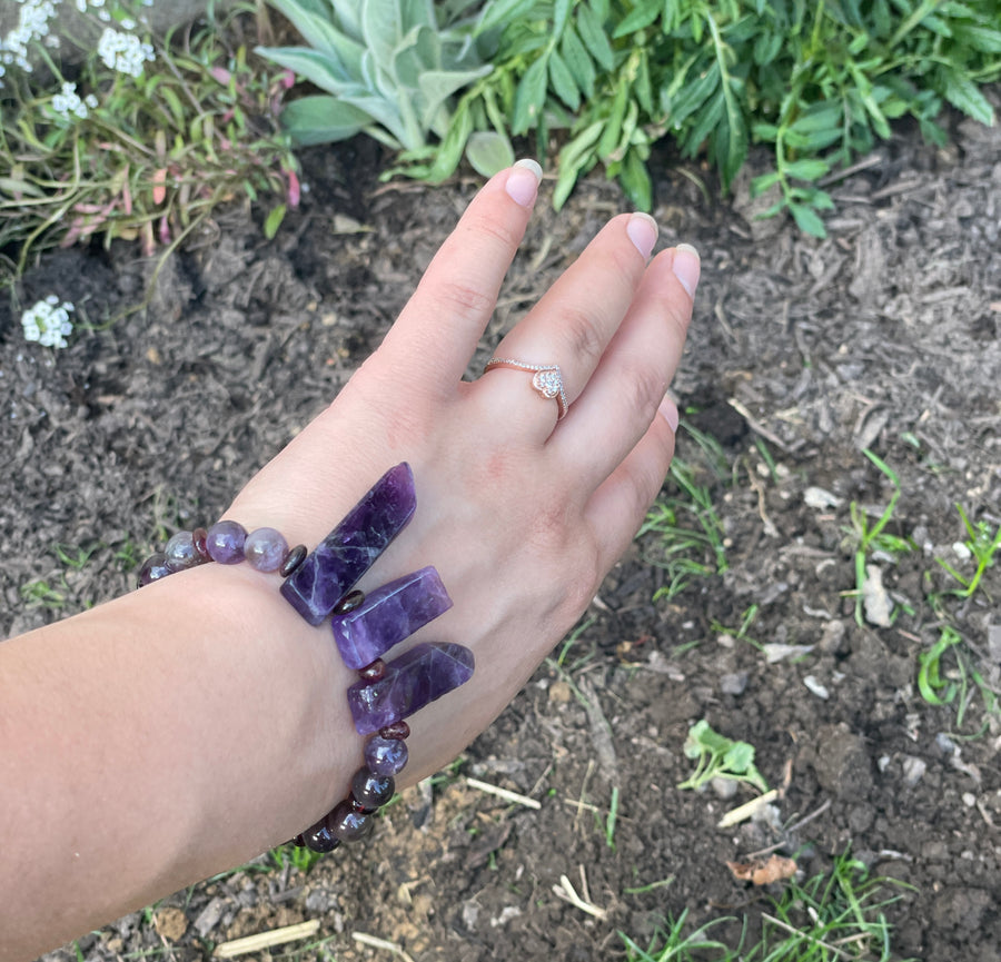 Amethyst and Garnet bracelet