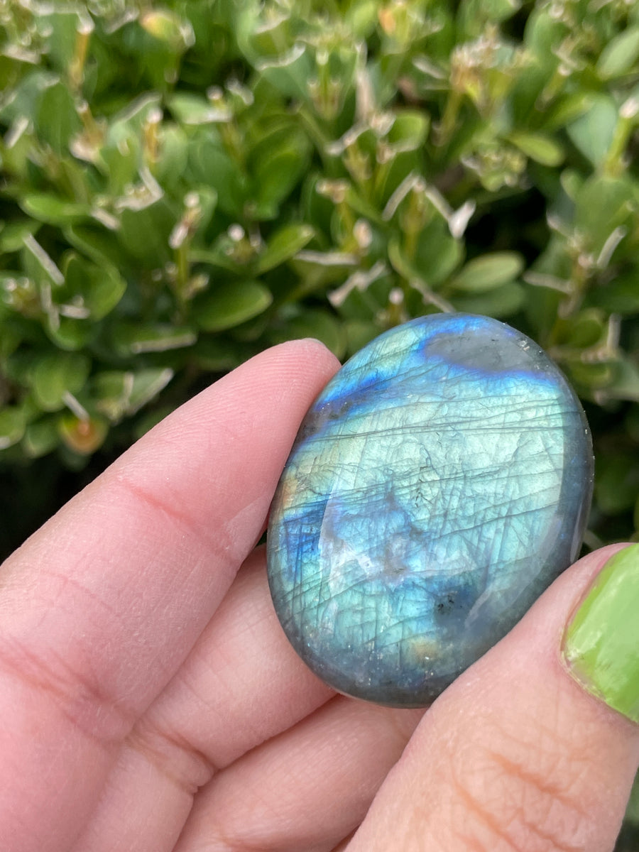 Labradorite cabochon worry stone