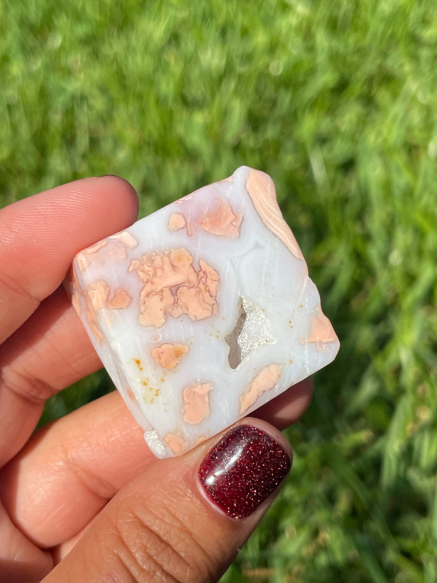 Pink petal Flower Agate free form