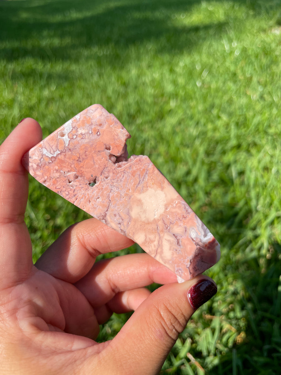 Pink petal Flower Agate free form