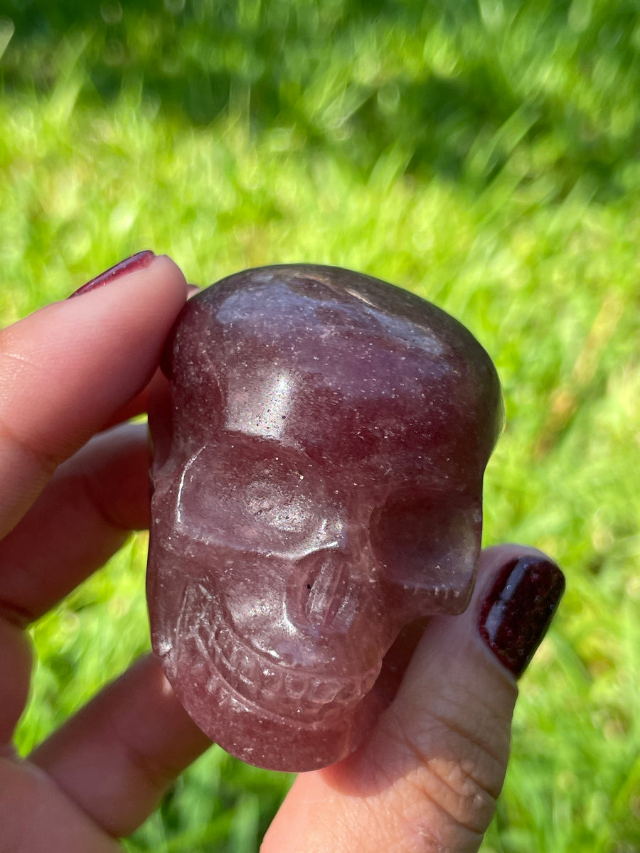 Strawberry Quartz Crystal skull