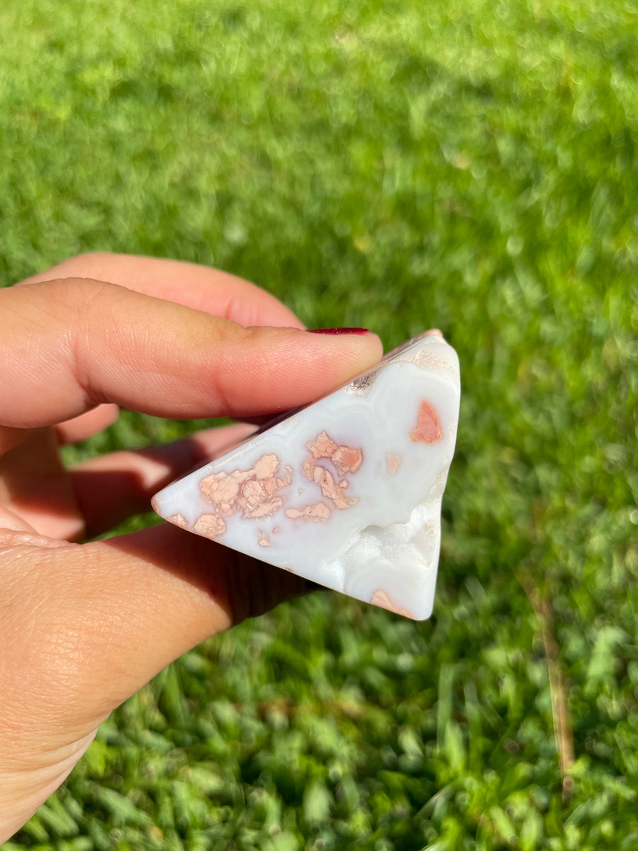 Pink Flower Agate free form