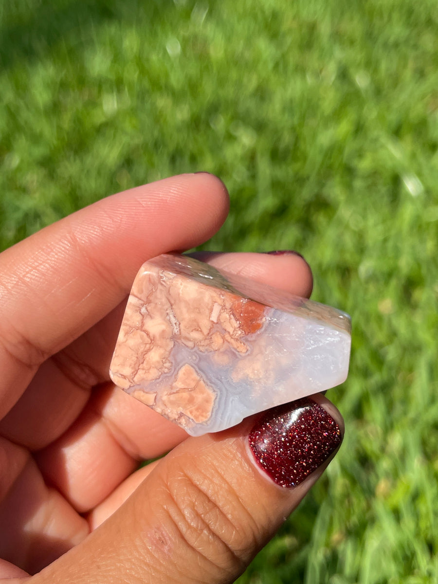 Pink petal Flower Agate free form