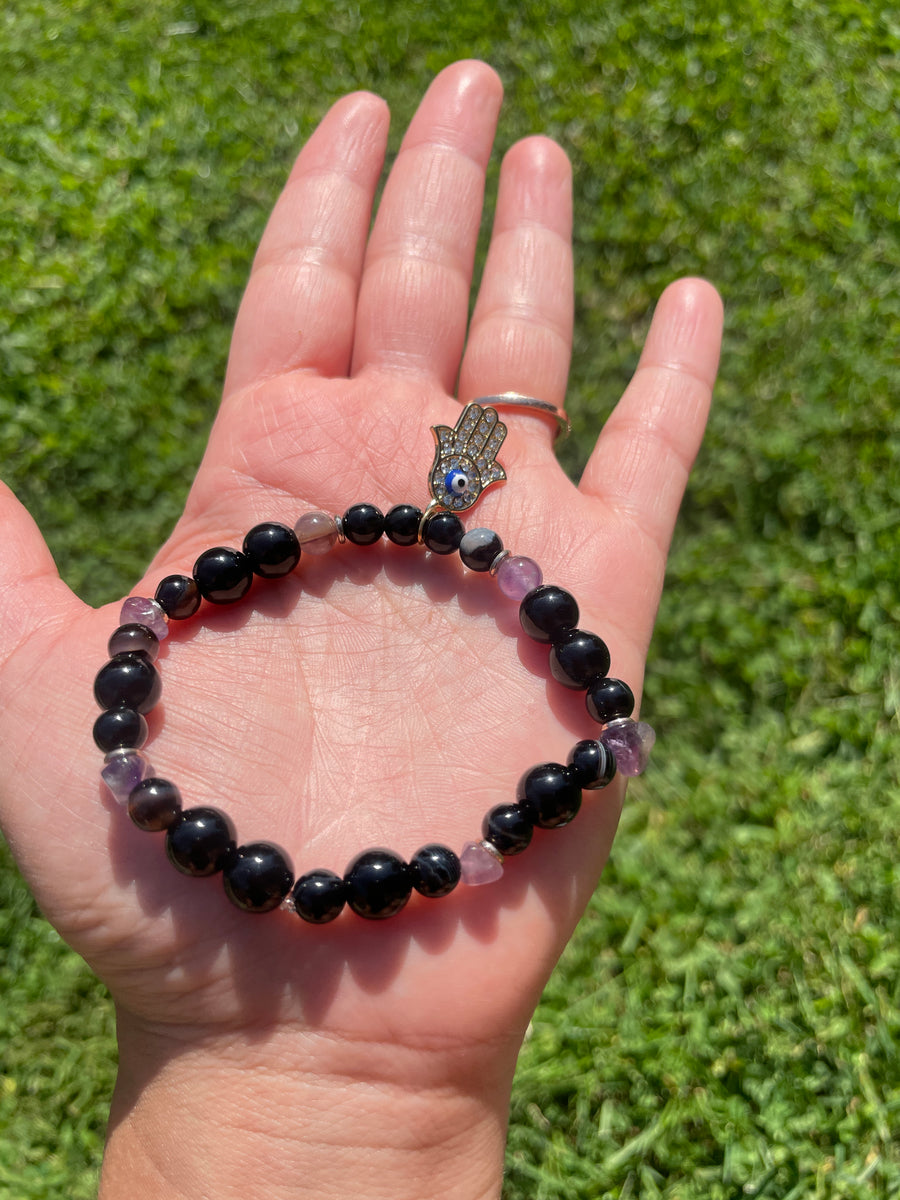 Evil eye bracelet protection and stress relief