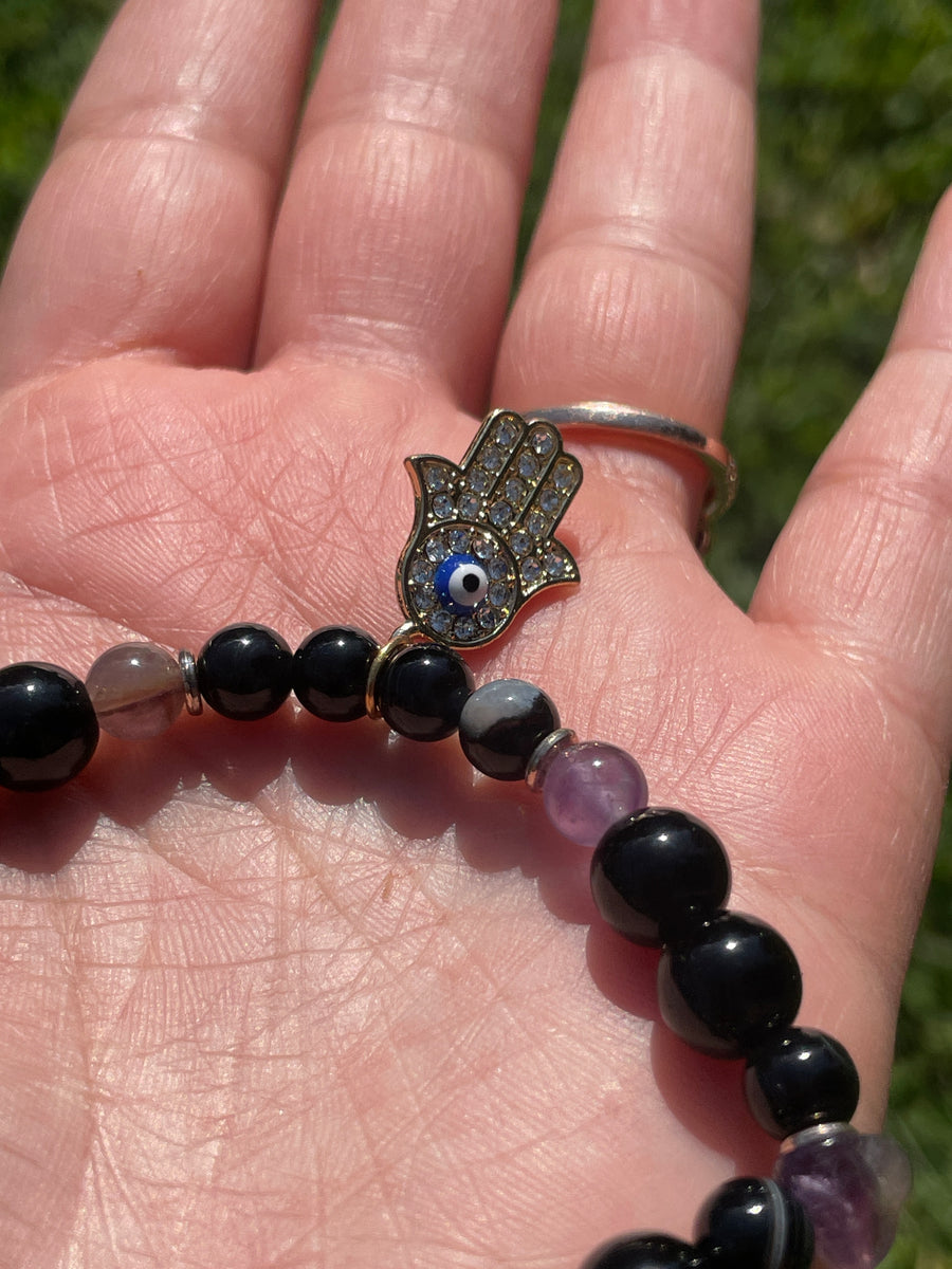 Evil eye bracelet protection and stress relief